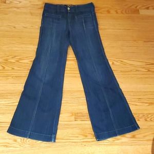Wide leg flare denim jeans - size 4